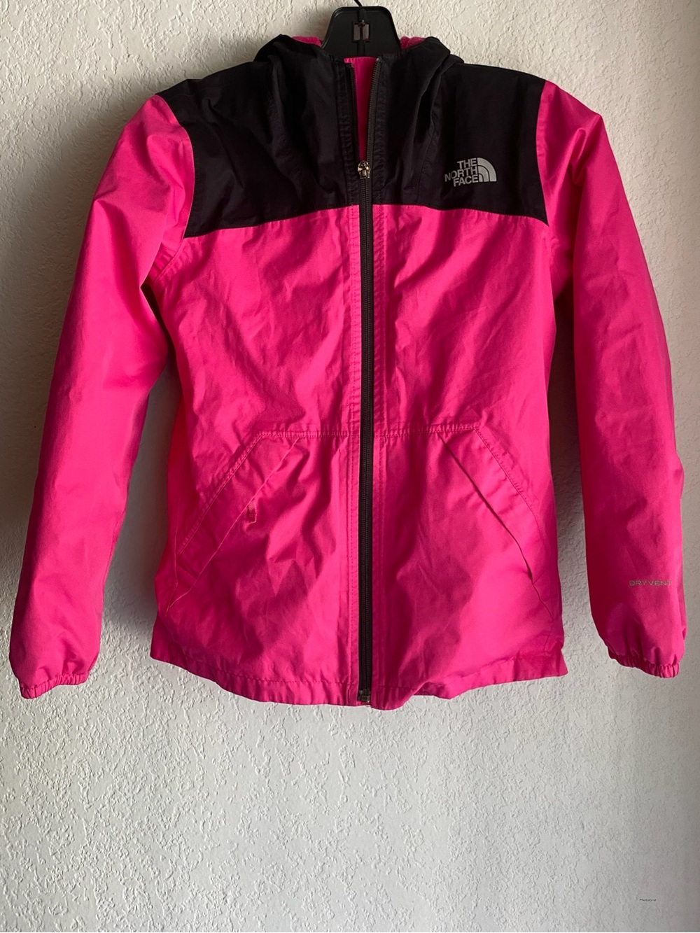 The North Face Hot Pink and Black Hooded Jacket